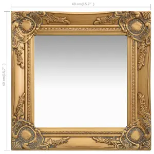 Berkfield Wall Mirror Baroque Style 40x40 cm Gold