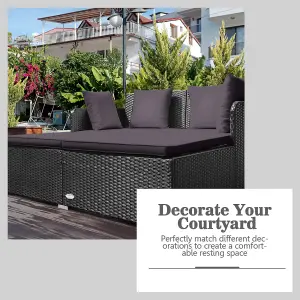 Costway Rattan Garden Daybed Furniture Set Patio Sun Bed 2 Seater Lounger with Cushions