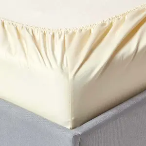 Homescapes Cream Egyptian Cotton Fitted Sheet 1000 TC, Single