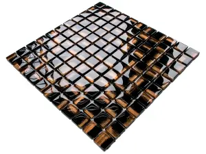 Glass mosaic on mesh for bathroom or kitchen 300mm x 300mm - Copper Moon