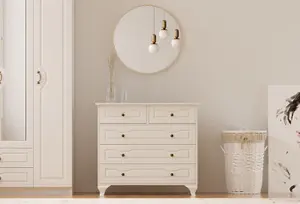 ANNE 3+2 White Chest Of Drawers