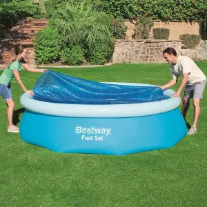 Bestway Flowclear Above Ground Fast Set 10ft Solar Swimming Pool Cover