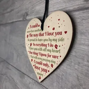 Red Ocean Special Valentines Day Gift For Your Boyfriend Girlfriend Husband Wife Love Plaque Wooden Heart Keepsake Plaque