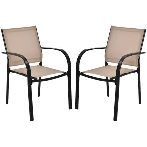 Costway 2 PCS Outdoor Dining Chairs Garden Patio Bistro Stackable Chairs