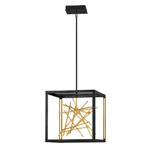 Luminosa Hinkley Styx Integrated LED Pendant Ceiling Light Black & Golded Gold, 3000K