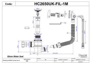 McAlpine HC2650UK-FIL-1M Chrome Plated Brass Bath Filler and Overflow