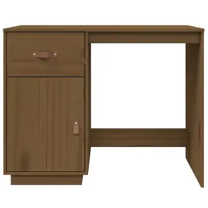 Berkfield Desk Honey Brown 95x50x75 cm Solid Wood Pine