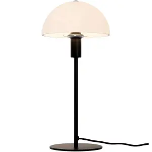 Nordlux Ellen Indoor Living Dining Bedroom Table Light In Opal/Black (Diam) 20cm