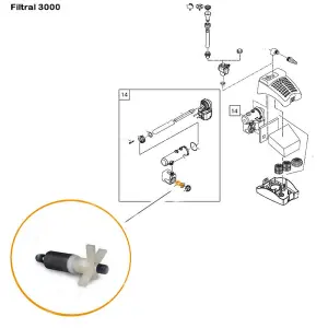 Replacement Impeller Oase Aquarius Fountain Pump 1000 (Part 28351)