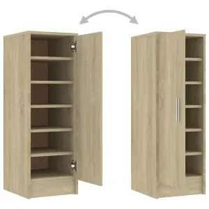 Berkfield Shoe Cabinet Sonoma Oak 32x35x92 cm Engineered Wood