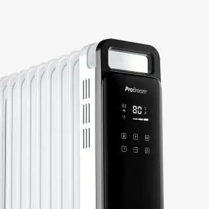 Pro Breeze OmniWarm 2500W Oil Filled 11 Fins Eco Radiator Heater With Digital Display and Smart App Control- White