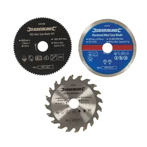 Silverline (604320) Mini Saw Blade Set 3pce 85mm Dia - 15mm Bore