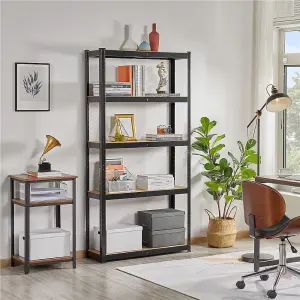 Yaheetech Black 5 Tier Steel Storage Rack for Home Office