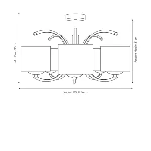 5 Arm Ceiling Chandelier Lights