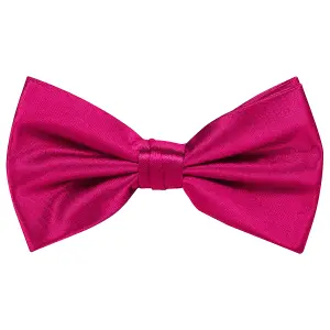 Hot Pink Satin Polyester Bow Tie for Casual & Formal Wear, Wedding Party Accessory