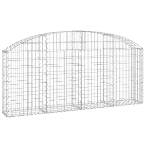 Berkfield Arched Gabion Basket 200x30x80/100 cm Galvanised Iron