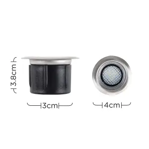 ValueLights Pair Of IP67 Rated 40mm Blue LED Round Garden Decking Kitchen Plinth Lights Kit