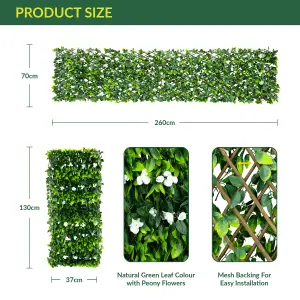 GardenKraft 26150 2.6m x 0.7m Peony Flower & Leaf Covered Trellis