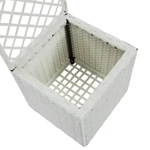 Berkfield Trellis Raised Bed with 1 Pot 30x30x107 cm Poly Rattan White