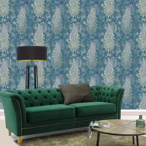 World of Wallpaper Peacock Wallpaper Emerald Green/Gold (274591)