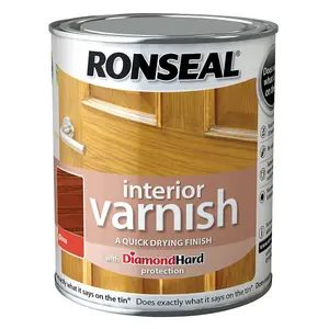 Ronseal Diamond hard Medium oak Gloss Wood varnish, 250ml