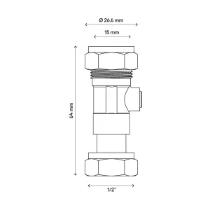 Flomasta Compression Straight Service Valve (Dia)15mm ½"