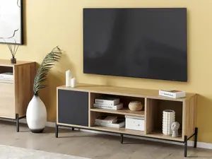 Beliani Modern TV Stand Light Wood MOINES