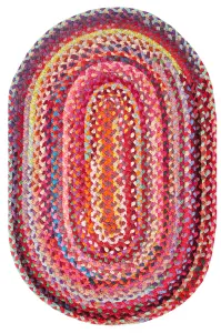 SUNDAR Oval Multicolour Rug Ethical Source with Recycled Fabric 60 cm x 180 cm