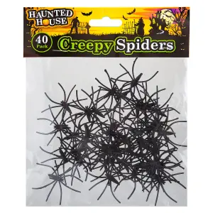 Halloween Spiders Decoration Trick or Treat Party Pack of 40 3.5cm x3.5cm  Black