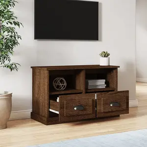 Berkfield TV Cabinet Brown Oak 80x35x50 cm Engineered Wood