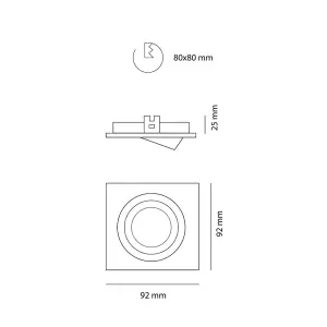 Luminosa Helium Recessed Downlight Light Square Black