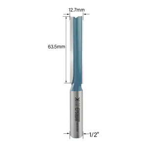 Erbauer 12.7mm ½" shank Steel & tungsten carbide Straight router cutter (Dia)12.7mm (L)114.3mm