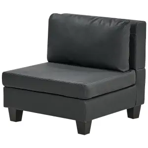 Corner Sofa with Ottoman UNSTAD Black Left Hand