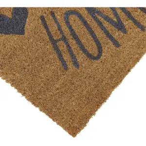 MantraRaj Eco-Friendly Expression Latex Backed Coir Entrance Door Mat Happiness Design Mat