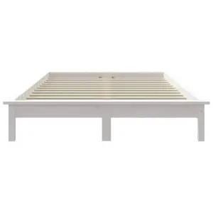 Berkfield Bed Frame White 140x200 cm Solid Wood Pine