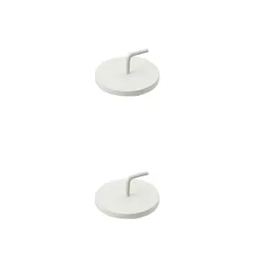 Nisis White Metal Curtain pole bracket, Set of 2