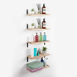 5 Piece Wood Bracket Shelf