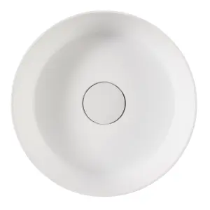 GoodHome Apanas Matt White Round Counter top Basin (W)38cm