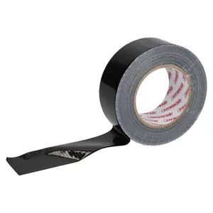 2 x Heavy Duty Waterproof Black Duct Tape 50mm Wide x 50 Metres Total Length