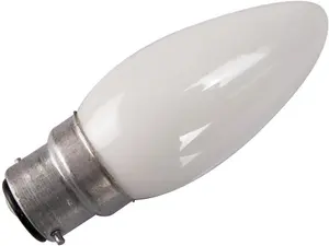 25watt Opal Satin B22 BC Candle Lamp Bulb Old Style Dimmable (Pack of 10)