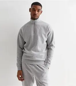 New Look Men's Grey Relaxed Quarter Zip Sweatshirt - L