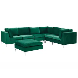 Sofa with Ottoman EVJA Green Velvet Left Hand