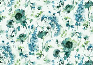 Art For the Home Watercolour Floral Blue Green Print To Order Fixed Size Mural