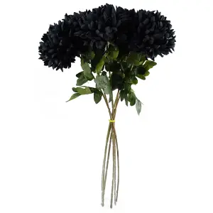 Pack of 6 x 75cm Extra Large Reflex Chrysanthemum - Black