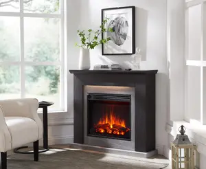 FLAMME Mardella Fireplace with 40" surround with 2kW Fireplace Heater Black Multiple Colours Available