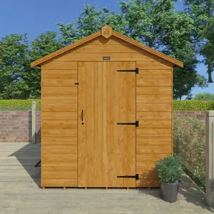 6 ft. W x 8 ft. D Solid Wood Shiplap Apex Garden Shed