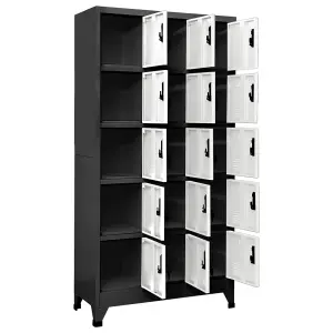 Berkfield Locker Cabinet Anthracite and White 90x40x180 cm Steel