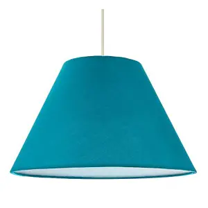 12 Vibrant Teal Cotton Coolie Lampshade Suitable for Table Lamp or Pendant