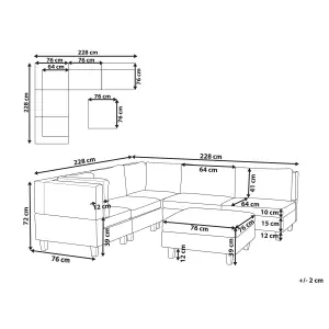 Corner Sofa with Ottoman UNSTAD Black Right Hand