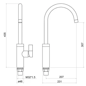 Luxury Single Lever Kitchen Sink Mixer